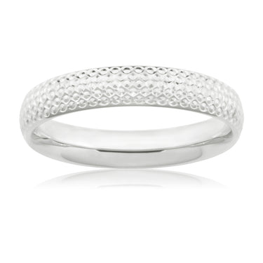 9ct White Gold Dicut Ring