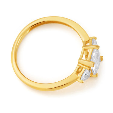 9ct Yellow Gold Zirconia Emerald Cut Ring