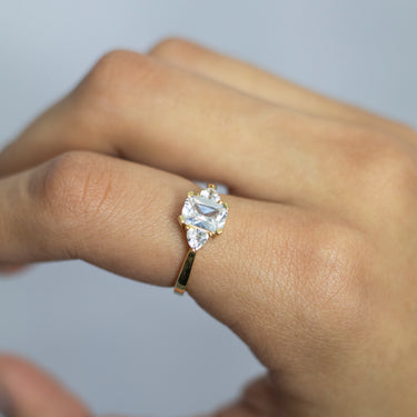 9ct Yellow Gold Zirconia Emerald Cut Ring