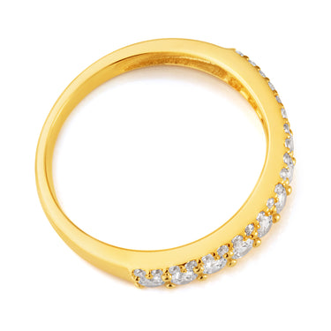 9ct Yellow Gold Zirconia Eternity Straight Ring
