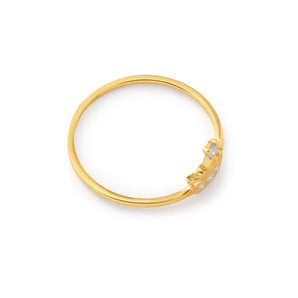 9ct Yellow Gold Zirconia Crown Ring