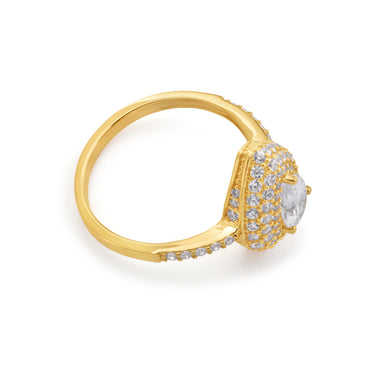 9ct Yellow Gold Zirconia Pear Shape Ring