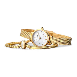 Bering Gift Set Lovely 26mm Gold Milanese Strap with Matching Bracelet Watch