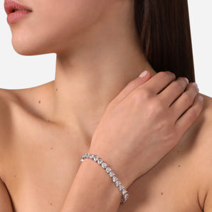 Chiara Ferragni Infinity Love Silver and White Heart Cubic Zirconia Bracelet