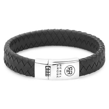 Rebel and Rose Braided Flat 925 Anthracite Bracelet
