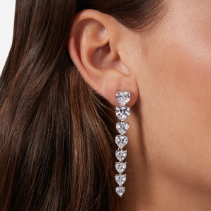 Chiara Ferragni Infinity Love Silver and White Heart Cubic Zirconia Earrings