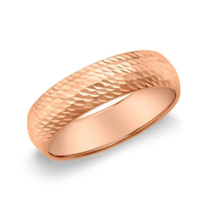 9K Rose Gold 5 mm Diamond-Cut Ring