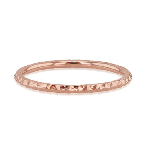 9K Rose Gold Solid Diamond-Cut Stacker Ring