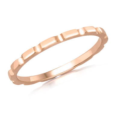 9K Rose Gold Brick Stacker Band