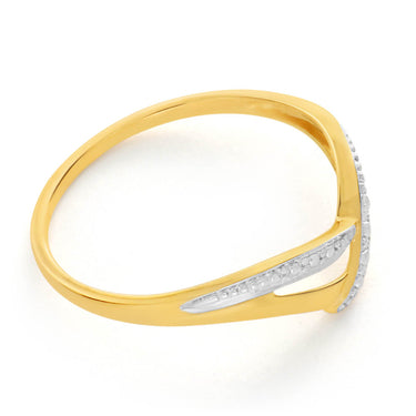 9ct Yellow Gold V Illusion Setting Ring