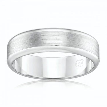 9ct White Gold 6mm Ring Size U