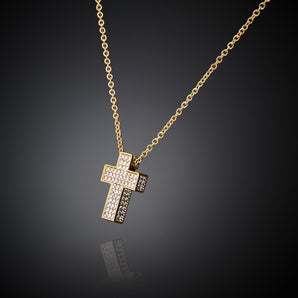 Chiara Ferragni Croci White Zirconia Cross Pendant in Gold Necklace