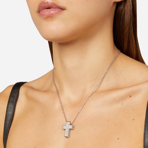 Chiara Ferragni Croci White Zirconia Cross Pendant Necklace