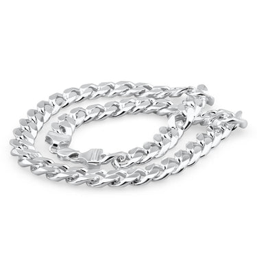 Sterling Silver 350 Gauge Diamond Cut 55cm Curb Chain
