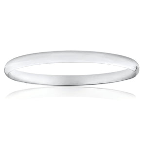 Solid Sterling Silver Plain 6mm Golf 65mm Bangle