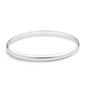 Solid Sterling Silver Plain 6mm Golf 70mm Bangle