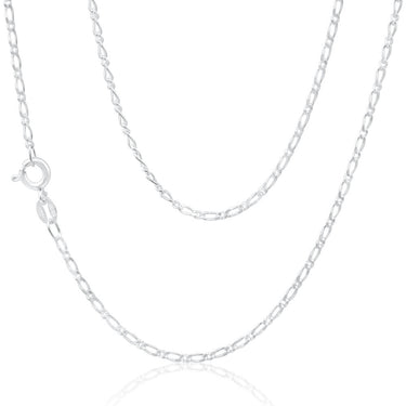 Sterling Silver 50 Gauge Figaro 1:1 45cm Chain