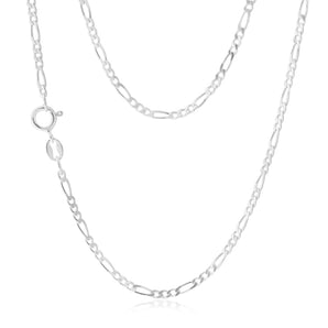 Sterling Silver Figaro 1:3 40cm Chain