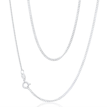 Sterling Silver Curb Link 50 Gauge Chain 45cm