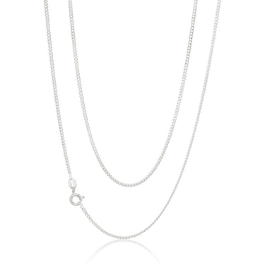 Sterling Silver 50 Gauge Curb Dicut Chain 55cm