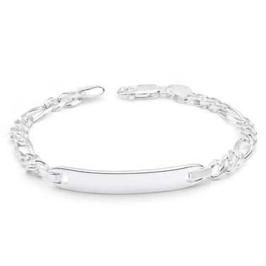 Sterling Silver 19cm Figaro 150 Gauge 1:3 ID Bracelet