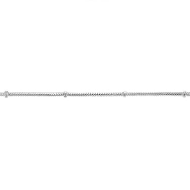 Sterling Silver 35 Gauge 45cm Ball Station Snake Chain