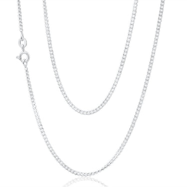 Sterling Silver Diamond Cut 60cm Curb Chain