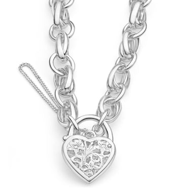 Sterling Silver Fancy Link 19cm Bracelet