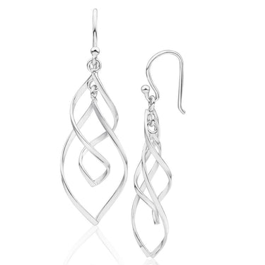 Sterling Silver Twist Teardrop Drop Earrings