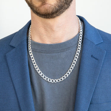 Sterling Silver 250 Gauge Diamond Cut 55cm Curb Chain