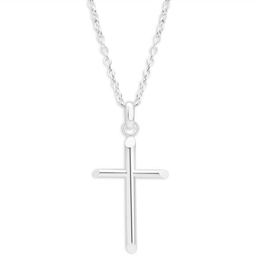 Sterling Silver Barrel Cross Pendant