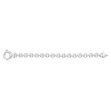 Sterling Silver BelcherPlain Link Boltring 21cm Bracelet