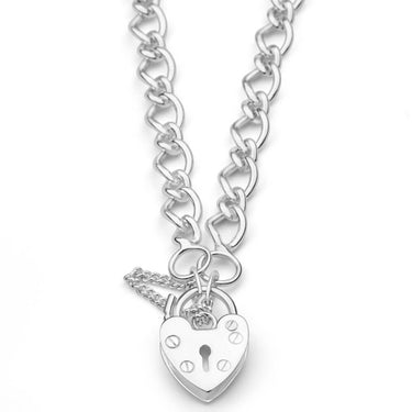 Sterling Silver Figaro 1:1 Padlock Bracelet