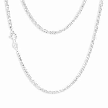 Sterling Silver Diamond Cut 40cm Curb Chain