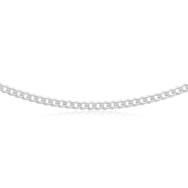Sterling Silver 150 Gauge Diamond Curb 60cm Curb Chain