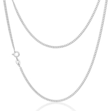 Sterling Silver Curb 60 Gauge 45cm Chain