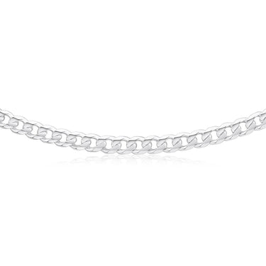 Sterling Silver Dicut Bevelled 220 Gauge 60cm Curb Chain