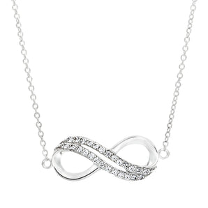 Sterling Silver Cubic Zirconia Infinity Pendant With 45cm Chain