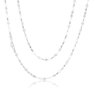Sterling Silver Fancy Diamond Cut Twist Chain