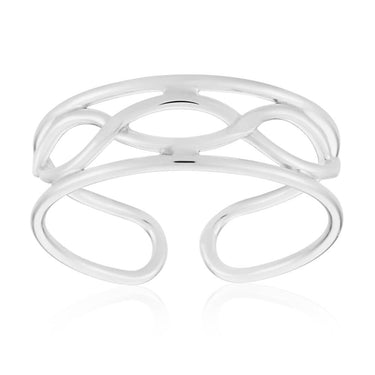 Sterling Silver Criss Cross Torque Toe Ring