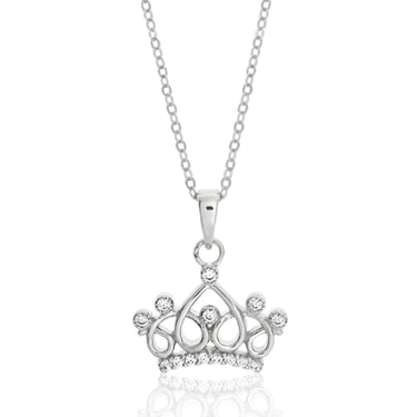 Sterling Silver Cubic Zirconia Princess Crown Pendant