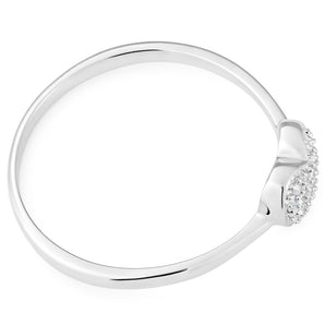 Sterling Silver Heart Diamond Ring