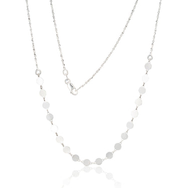 Sterling Silver Fancy Mini Discs Necklace 45cm
