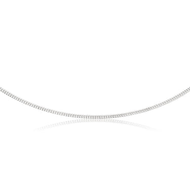 Sterling Silver Rhodium Plated 55cm 90 Gauge Flat Curb Chain