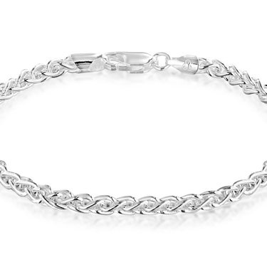 Sterling Silver Spiga 19cm Plaited Bracelet
