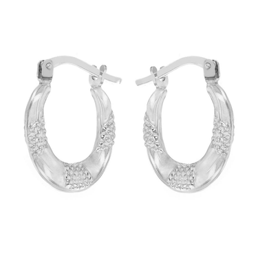 Sterling Silver Patterened Creole Hoop Earrings