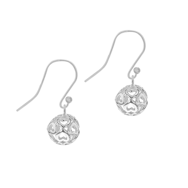 Sterling Silver Filigree Ball Drop Earrings