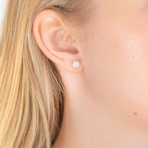 Sterling Silver Swarovski Light Pink Crystal Stud Earrings