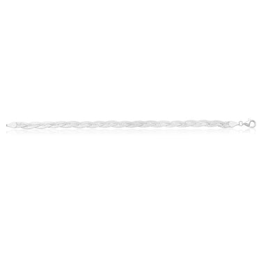 Sterling Silver 19cm Polished Plait Bracelet