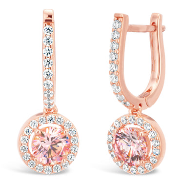 Sterling Silver and Rose Gold Plated Crystal and Zirconia Earrings